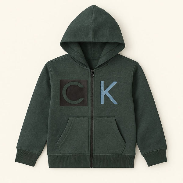 Calvin Klein Boys' Fleece Hoodie GREEN