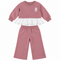 Lefties Girls Little Bear Ruffle Top & Wide-Leg Pants Set
