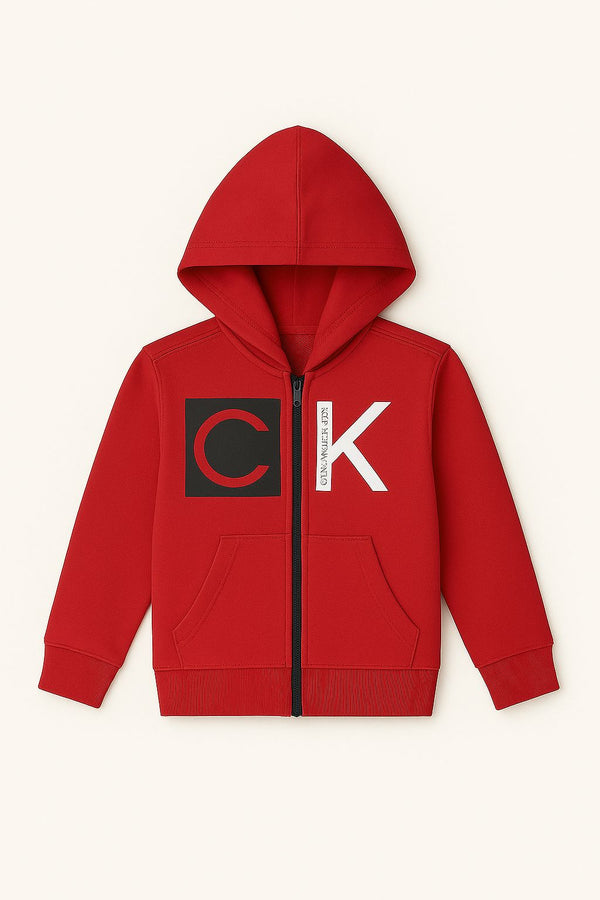 Calvin Klein Boys' Fleece Hoodie RED