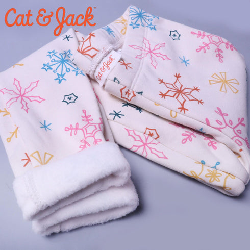 PRINTED FLEECE WARM LEGGING TROUSER FOR GIRLS