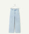 Girl's denim wide leg jeans blue low impact