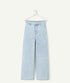 Girl's denim wide leg jeans blue low impact