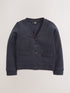 Navy Blue Cotton Rich Frill Pocket Jersey School Cardigan