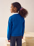 Blue Cotton Rich Frill Pocket Jersey School Cardigan