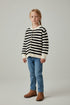 Girls Striped Winter Sweater – Warm Knit Cardigan For Kids | Black & White | Winter Collection