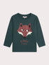Green long sleeve shirt with fox animation