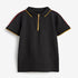 Black/Gold Zip Neck Polo Shirt