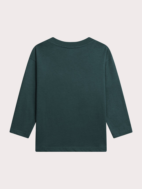 Green long sleeve shirt with fox animation
