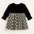 Girls Black Velvet Polka Dot Party Dress Winter Wear for Kids