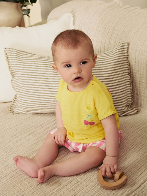 Bright Yellow Short Sleeve Baby Top