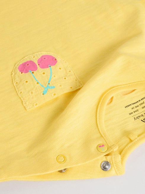 Bright Yellow Short Sleeve Baby Top