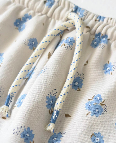 OVERALL FLORAL PLUSH SWEATSHIRT WITH TROUSER SET