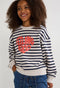 Striped sweatshirt containing GOTS organic cotton