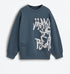 LEFTIES BLUE GRAFFITI PRINT SWEATSHIRT