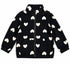 Joe Fresh Girls Black & Cream Heart Print Fleece Zip Up Jacket