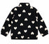 Joe Fresh Girls Black & Cream Heart Print Fleece Zip Up Jacket
