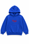 ZARA Boys Royal Blue Oversized Hoodie with Red Embroidered Logo