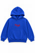 ZARA Boys Royal Blue Oversized Hoodie with Red Embroidered Logo