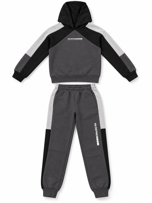 Minoti Boys RE/DEFINED Colour Block Hoodie & Joggers Tracksuit Set