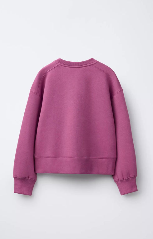 Girls Winter Fleece Sweatshirt – Soft Warm Casual Pullover for Kids | Pink Purple Sweater Top