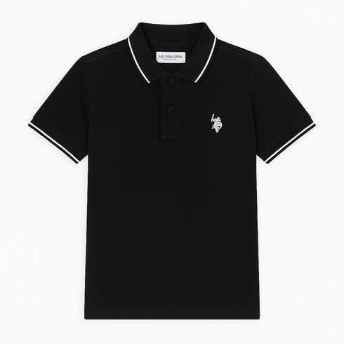 U.S. Polo Assn. Boys Black Cotton Polo Shirt
