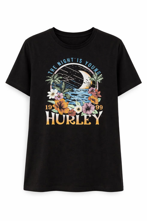 Hurley The Night Is Young Girlfriend Tee | Black