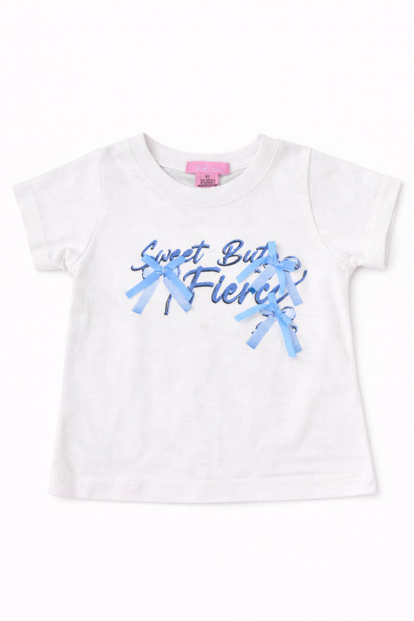 Casual Round Neck Blue Ribbons