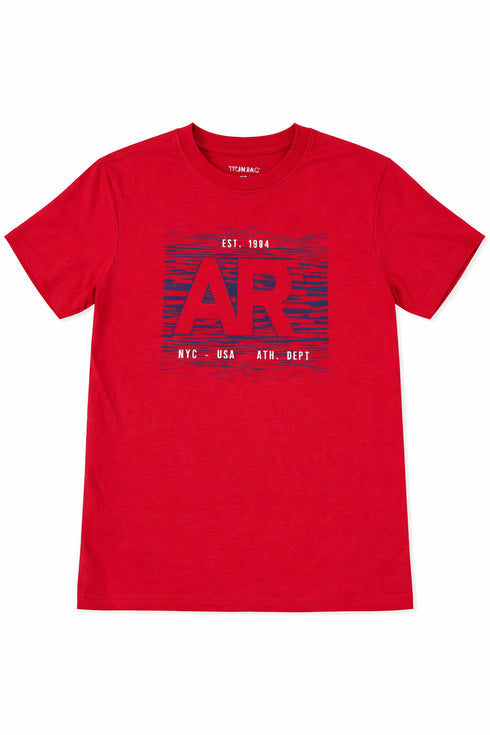 BHPC Red Printed Round Neck T-shirt