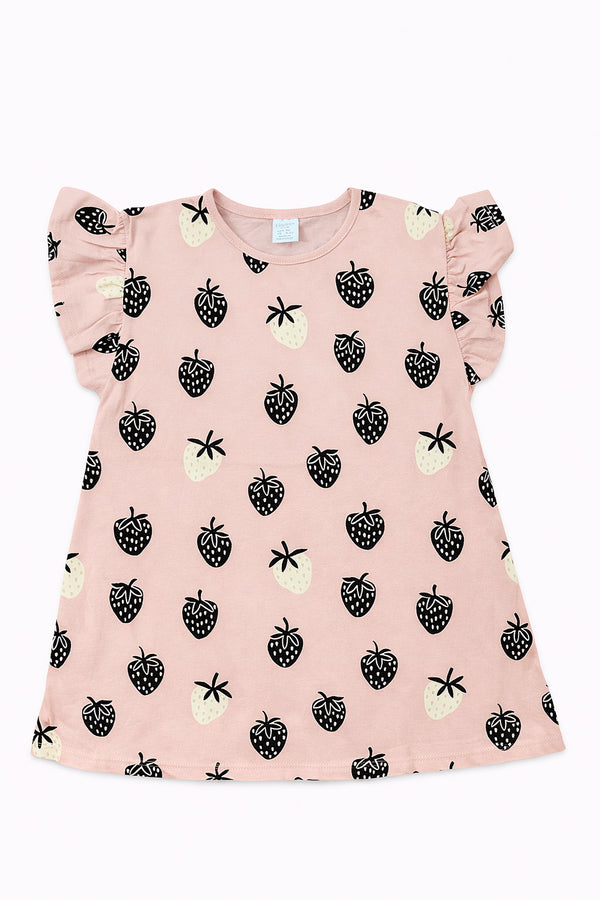 Baby Pink Strawberry Girls Dress