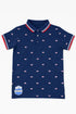 Navy Blue Printed Polo