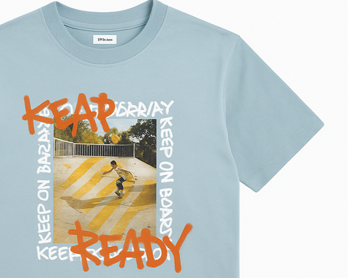 ZARA KEEP READY SKY BLUE T-Shirt