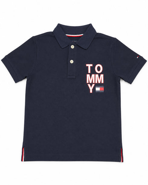 Tommy Hilfiger Kids Navy Polo Shirt | Boys Short Sleeve Designer Polo Top | Branded Children’s Casual Shirt