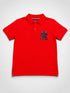 Tommy Hilfiger Kids Red Polo Shirt | Boys Short Sleeve Designer Polo Top | Branded Children’s Casual Shirt