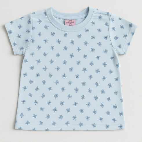 Casual Round Blue Print