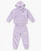 DKNY Girls Lilac Velour Hoodie & Jogger Tracksuit Set