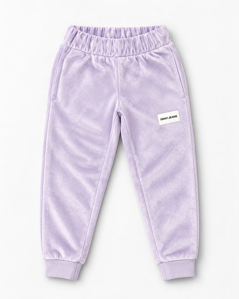 DKNY Girls Lilac Velour Hoodie & Jogger Tracksuit Set