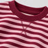 Kids Burgundy & Pink Striped Crewneck Sweatshirt