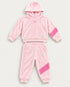 Reebok Girls Pink Velour Hoodie & Jogger Tracksuit Set