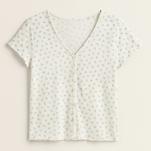 H&M PRINTED COTTON 2 PIECE SUIT