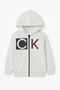 Calvin Klein Boys' Fleece Hoodie White GREY