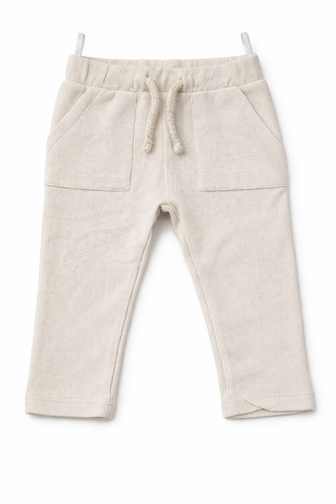 Mud Pie Tan Faux Linen Pull On Pants