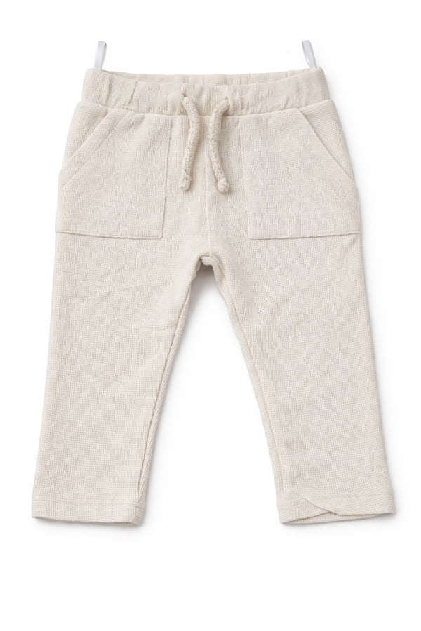 Mud Pie Tan Faux Linen Pull On Pants