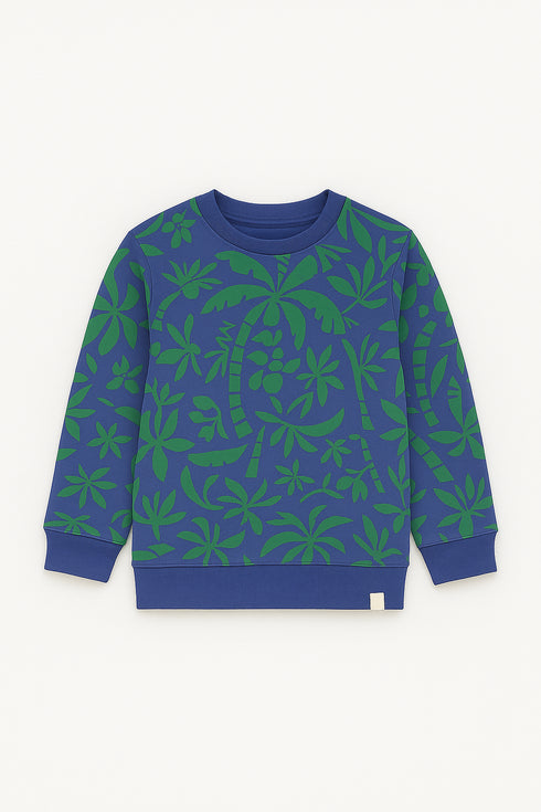 Sargent major sweat shirt (Indigo floral print)