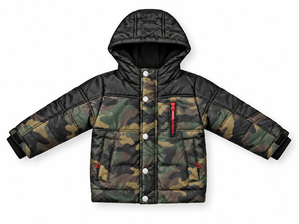 Arctic Impact Boys Puffer Jacket Kids With hood. (Camo Print)