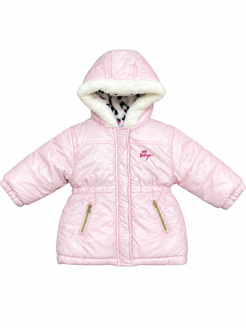 Betsey Johnson Girls Puffer Jacket Kids With hood. Pink