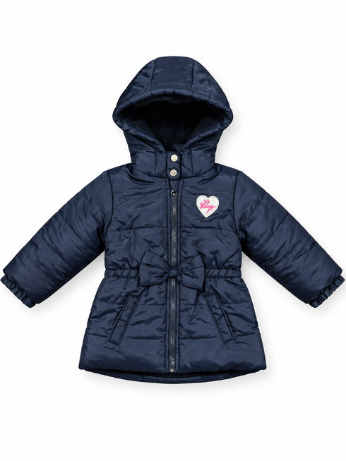 Girls Puffer Jacket Kids With hood. Navy Blue