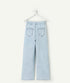 Girl's denim wide leg jeans blue low impact