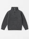 Boys Charcoal Grey Ribbed Knit Sweater – Half Zip Winter Jumper for Kids