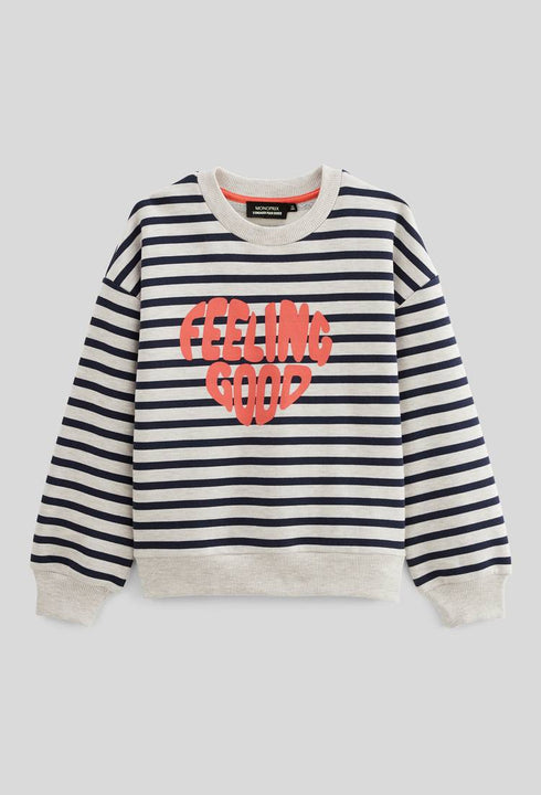 Striped sweatshirt containing GOTS organic cotton