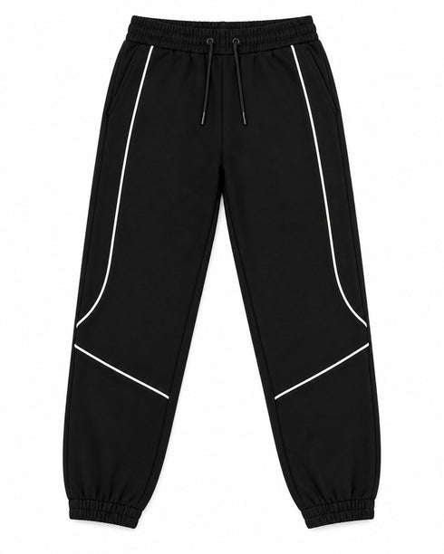 C&A Contrast Piping Joggers – Black